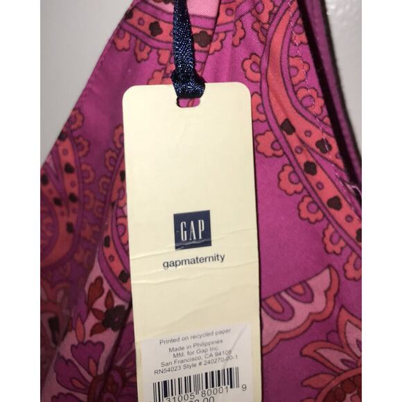 GAP MATERNITY Women's Pink Paisley V neck DRESS Size Small Sleeveless Summer NWT - Picture 4 of 6
